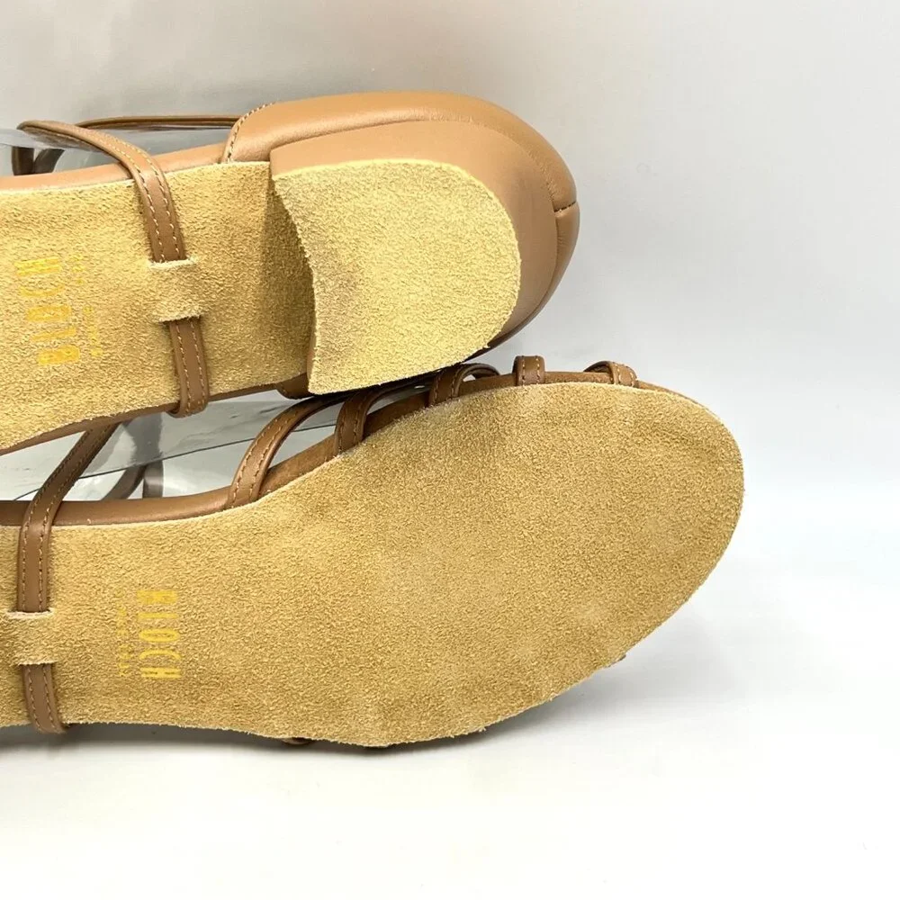 Bloch Womens Size 9.5 S0806L Annabella Caramel Tan Latin Dance Shoes‎ Heels